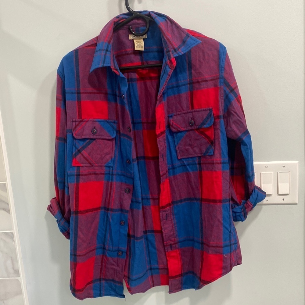 Small red and blue flannel
